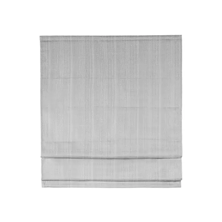 Curtains & Drapes-Kirklands Home Basketweave Cordless Roman Shade, 31 in. Gray