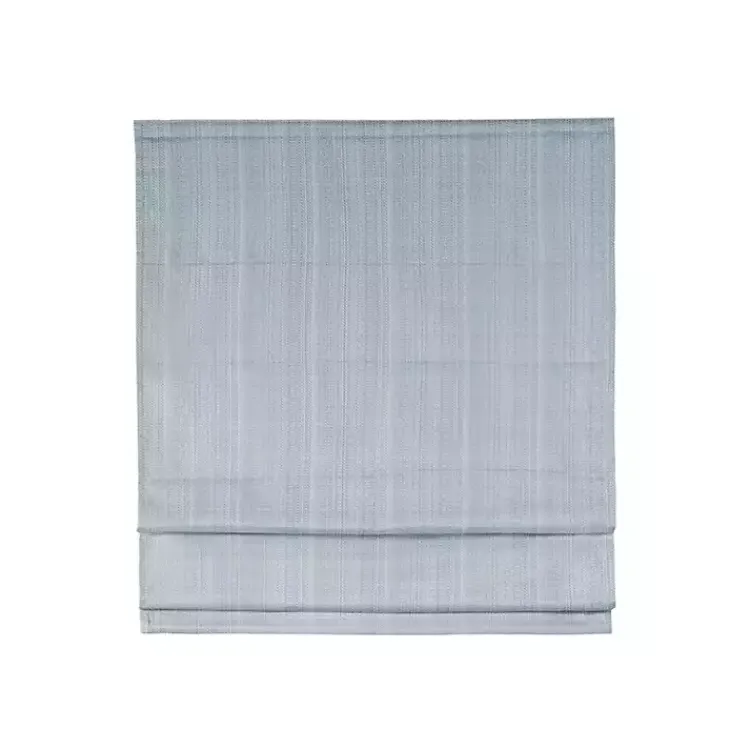 Curtains & Drapes-Kirklands Home Basketweave Cordless Roman Shade, 33 in. Blue