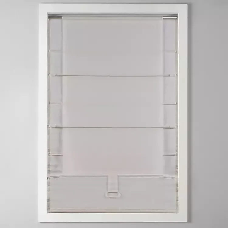 Curtains & Drapes-Kirklands Home Basketweave Cordless Roman Shade, 27 in. Tan