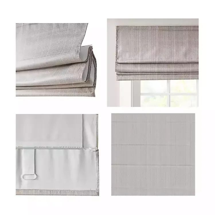 Curtains & Drapes-Kirklands Home Basketweave Cordless Roman Shade, 27 in. Tan