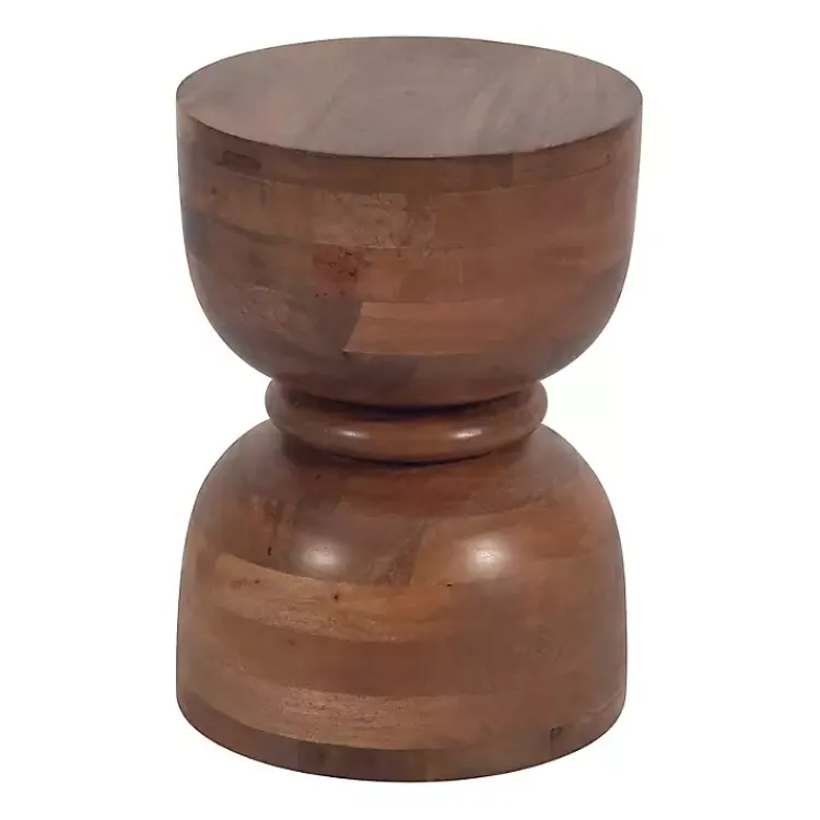 Accent & End Tables-Kirklands Home Polished Wood Hourglass Accent Table Brown