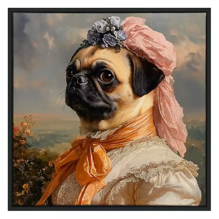 Canvas Art-Kirklands Home Lady Petunia Pugington Framed Art Print Multi