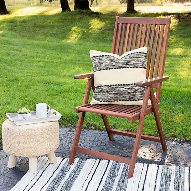 Outdoor Cushions & Pillows-Kirklands Home Black and Cream Textured Indoor/Outdoor Pillow