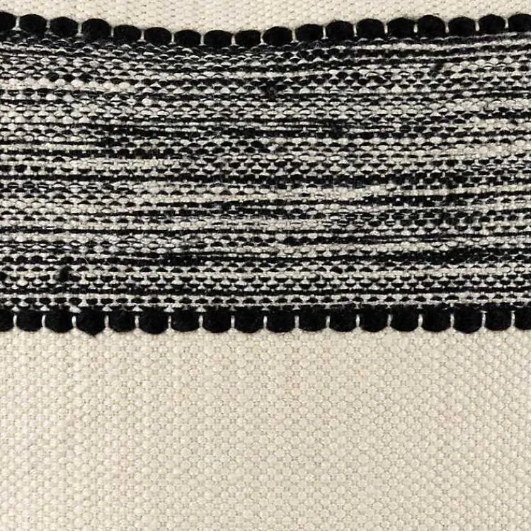 Outdoor Cushions & Pillows-Kirklands Home Black and Cream Textured Indoor/Outdoor Pillow