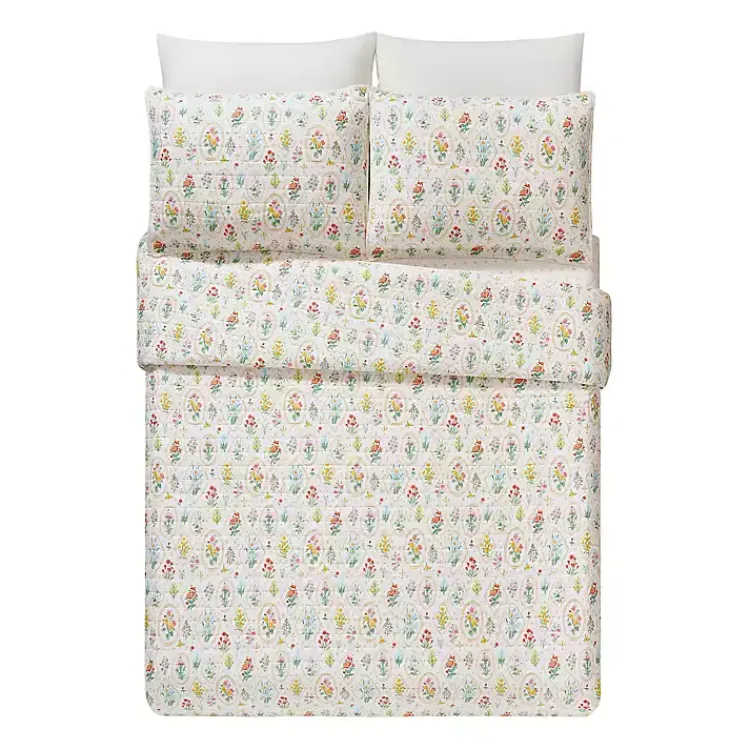 Quilts-Kirklands Home Floral Wallpaper 3-pc. King Quilt Set