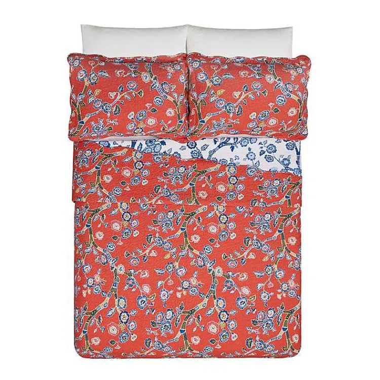 Quilts-Kirklands Home Floral Dreams 3-pc. King Quilt Set Red