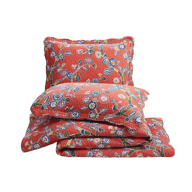 Quilts-Kirklands Home Floral Dreams 3-pc. King Quilt Set Red