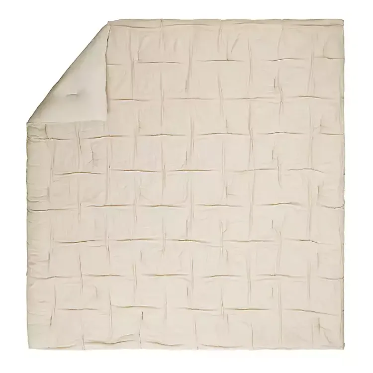 Comforters-Kirklands Home Riley Pleated 3-pc. Full/Queen Comforter Set Tan