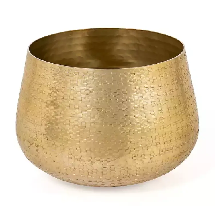 Planters-Kirklands Home Hammered Metal Retta Planter Gold