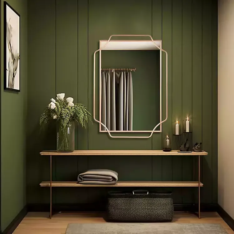 Decorative Mirrors-Kirklands Home Amir Bronze Metal Wall Mirror