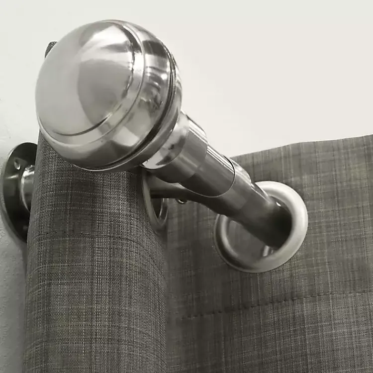 Curtain Rods & Hardware-Kirklands Home Nickel Blackout Extendable Curtain Rod, 144 in.