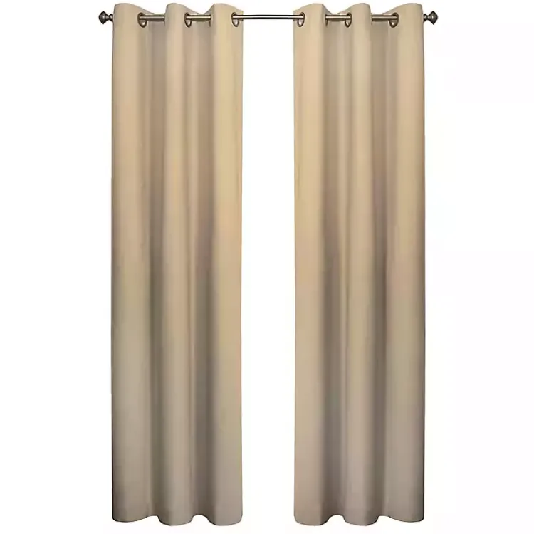 Curtains & Drapes-Kirklands Home Khaki Room Darkening Curtain Panel Set, 54 in. Tan