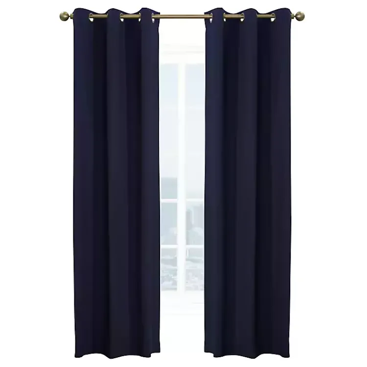 Curtains & Drapes-Kirklands Home Navy Room Darkening Curtain Panel Set, 54 in. Blue