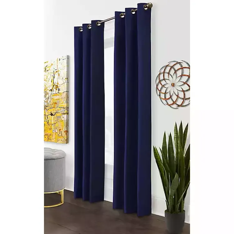 Curtains & Drapes-Kirklands Home Navy Room Darkening Curtain Panel Set, 54 in. Blue