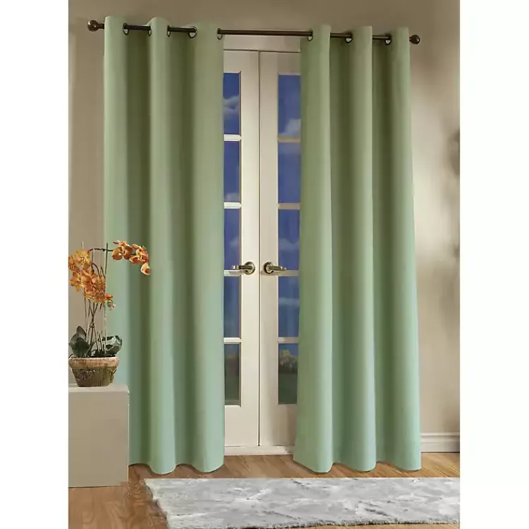 Curtains & Drapes-Kirklands Home Sage Room Darkening Curtain Panel Set, 54 in. Green