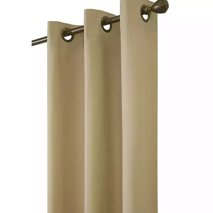 Curtains & Drapes-Kirklands Home Khaki Room Darkening Curtain Panel Set, 95 in. Tan