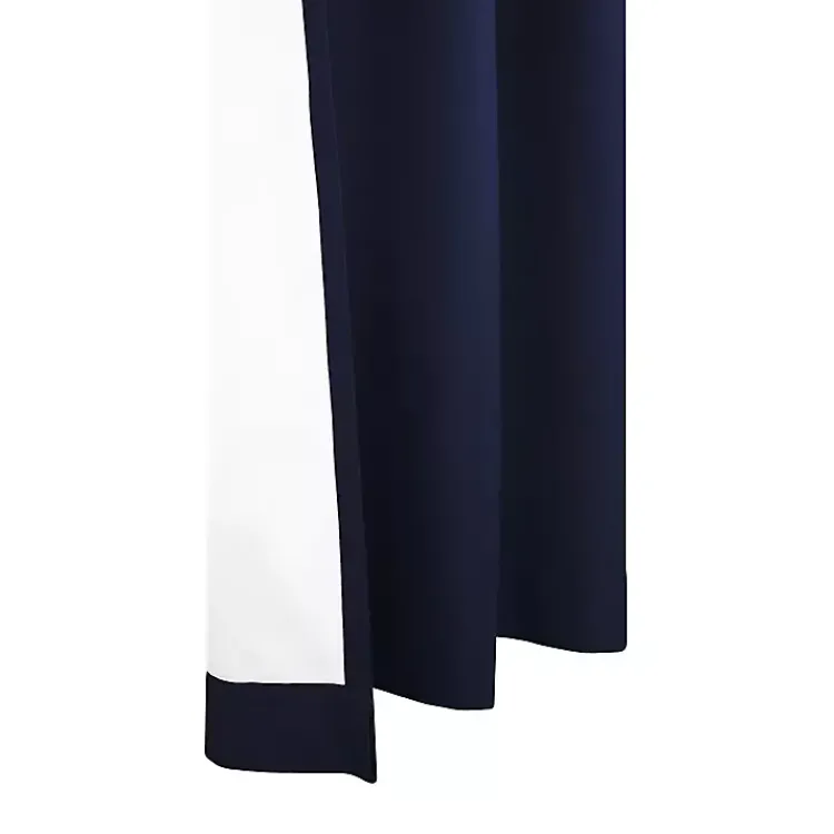 Curtains & Drapes-Kirklands Home Navy Room Darkening Curtain Panel Set, 95 in. Blue