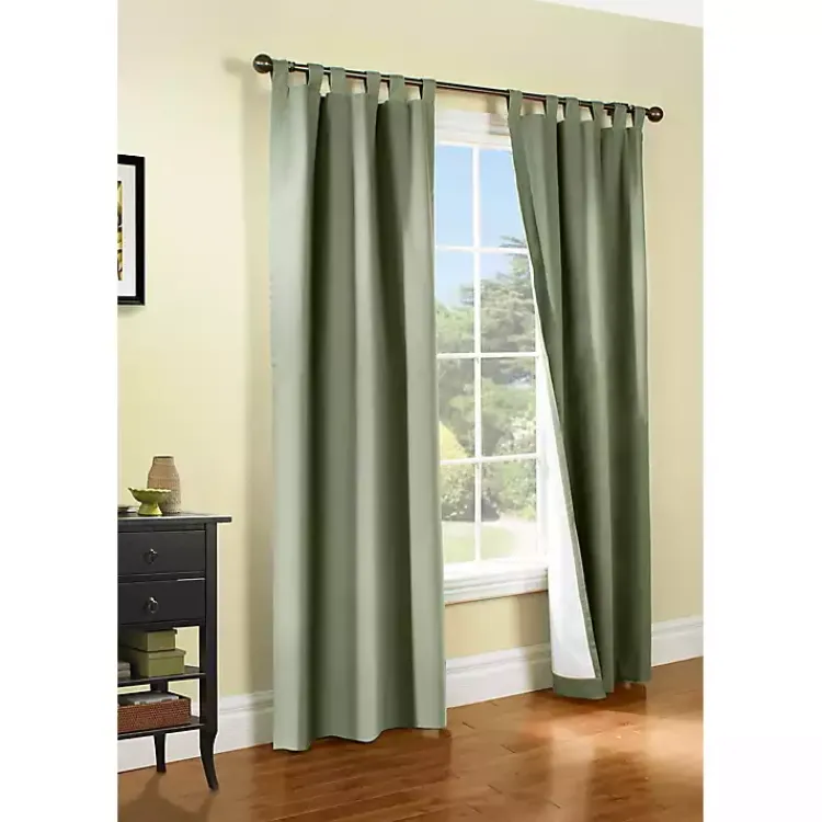Curtains & Drapes-Kirklands Home Sage Weathermate Blackout Curtain Panel, 54 in. Green