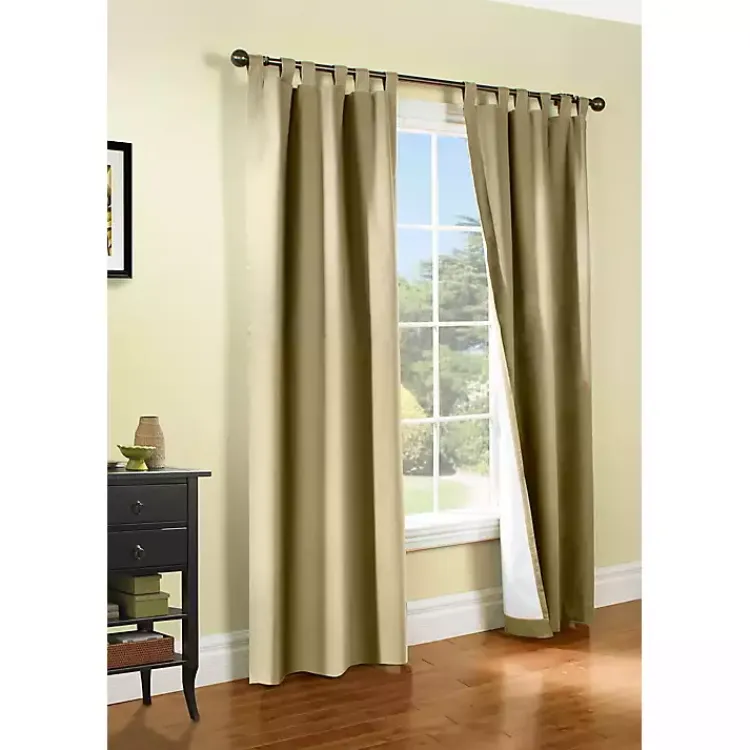 Curtains & Drapes-Kirklands Home Taupe Weathermate Curtain Panel, 72 in. Tan