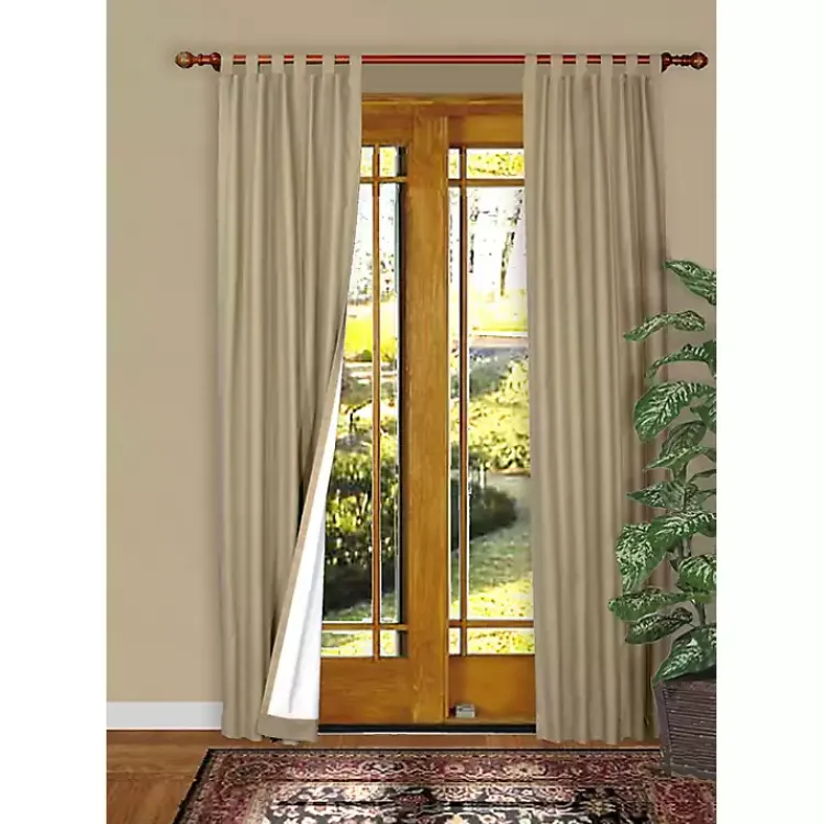 Curtains & Drapes-Kirklands Home Taupe Weathermate Curtain Panel, 72 in. Tan
