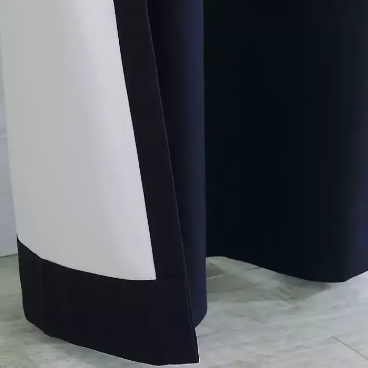 Curtains & Drapes-Kirklands Home Navy Weathermate Curtain Panel, 72 in Blue