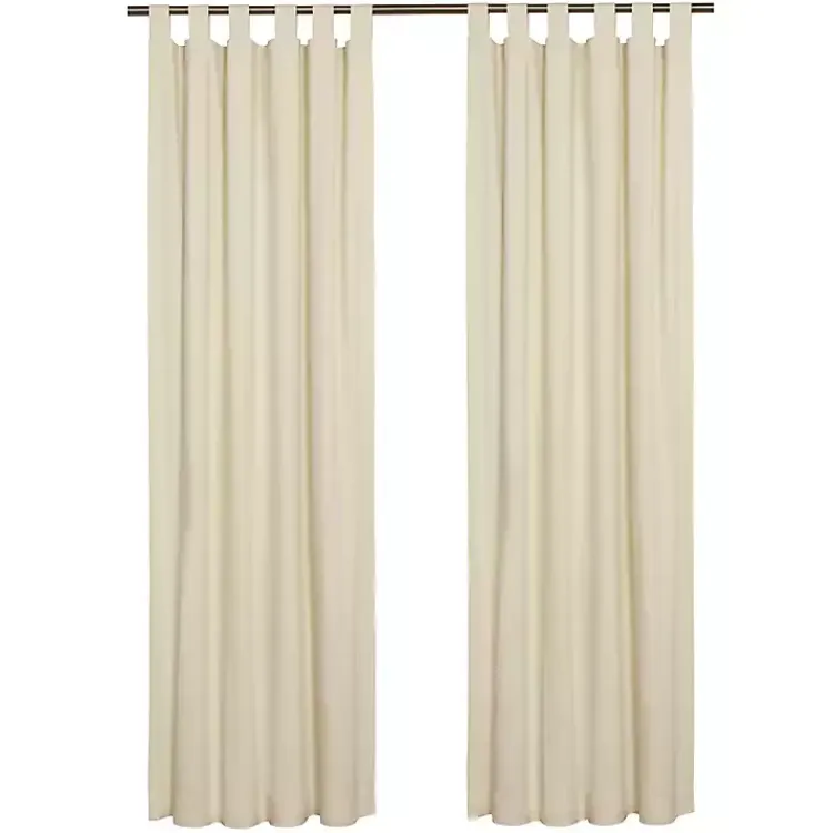 Curtains & Drapes-Kirklands Home Cream Weathermate Blackout Curtain Panel, 84 in. Ivory