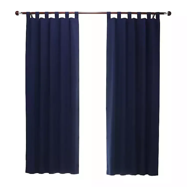 Curtains & Drapes-Kirklands Home Navy Weathermate Blackout Curtain Panel, 95 in. Blue