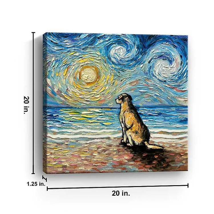 Canvas Art-Kirklands Home Yellow Lab Beach Days Canvas Art Print