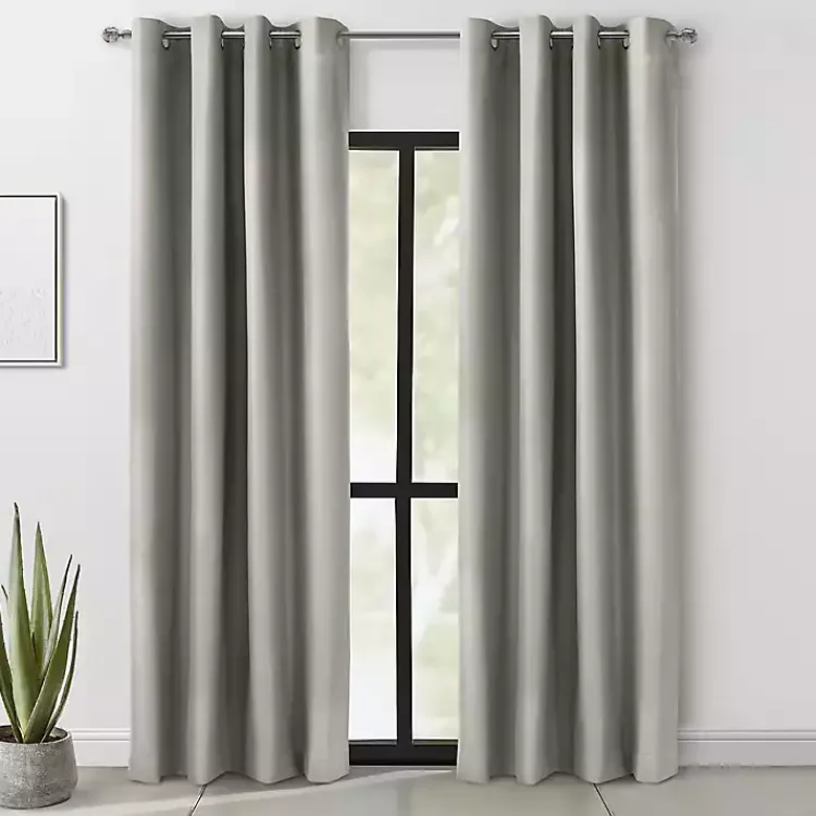 Curtains & Drapes-Kirklands Home Light Alpine Blackout Curtain Panel, 84 in. Gray