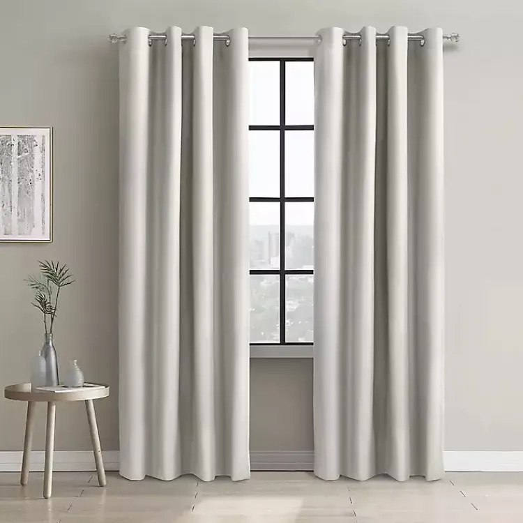 Curtains & Drapes-Kirklands Home Alpine Blackout Curtain Panel, 84 in. White