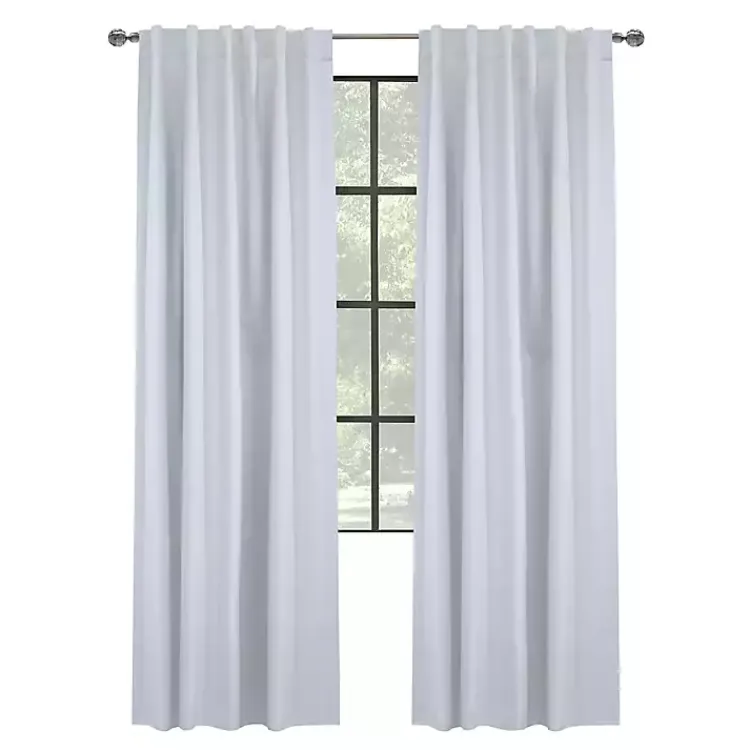Curtains & Drapes-Kirklands Home Baxter Blackout Curtain Panel, 84 in. White