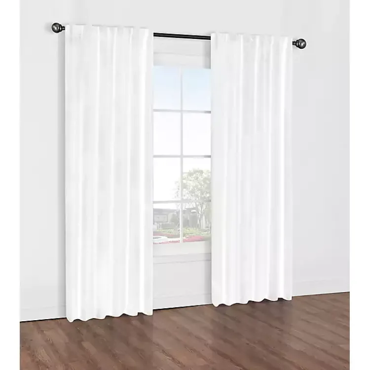 Curtains & Drapes-Kirklands Home Baxter Blackout Curtain Panel, 84 in. White