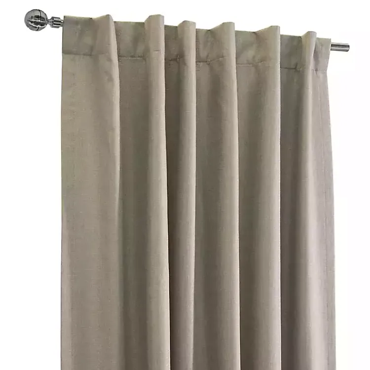 Curtains & Drapes-Kirklands Home Oatmeal Baxter Blackout Curtain Panel, 95 in. Tan