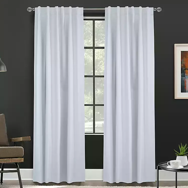 Curtains & Drapes-Kirklands Home Baxter Blackout Curtain Panel, 95 in. White
