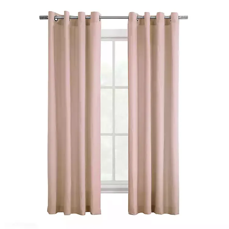 Curtains & Drapes-Kirklands Home Rose Crinkle Harmony Curtain Panel, 63 in. Pink