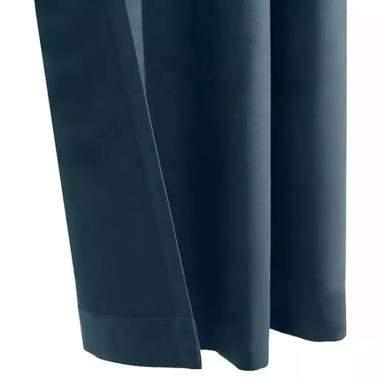 Curtains & Drapes-Kirklands Home Navy Faux Suede Blackout Curtain Panel, 108 in. Blue