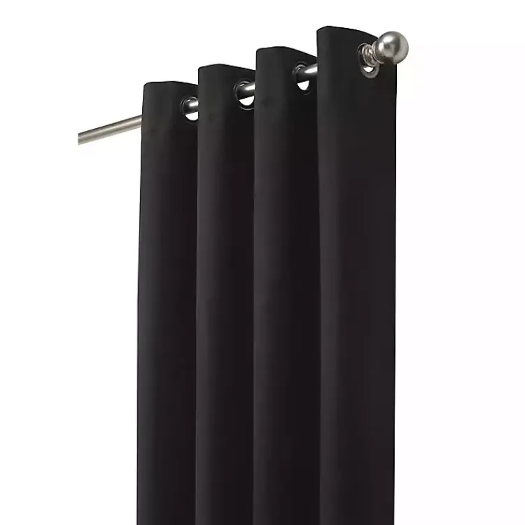 Curtains & Drapes-Kirklands Home Faux Suede out Curtain Panel, 95 in. Black