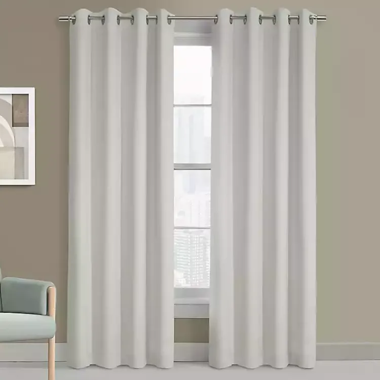 Curtains & Drapes-Kirklands Home Faux Suede Blackout Curtain Panel, 95 in. White