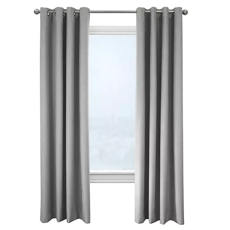 Curtains & Drapes-Kirklands Home Newberry Blackout Curtain Panel, 84 in. Gray