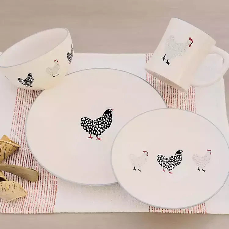 Dinnerware-Kirklands Home Rooster Stoneware 16-pc. Dinnerware Set Ivory