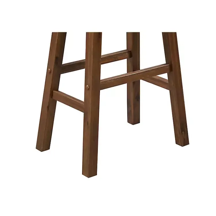 Bar Stools & Counter Height Stools-Kirklands Home Chestnut Wire Brush Saddle Bar Stools, Set of 2 Brown