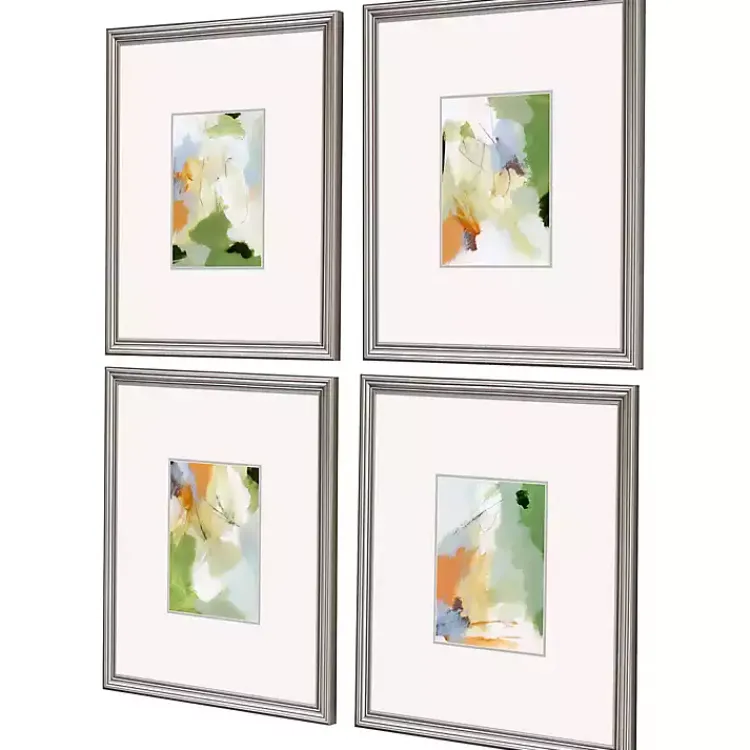Framed Art-Kirklands Home Verdure Abstract Framed Art Prints, Set of 4