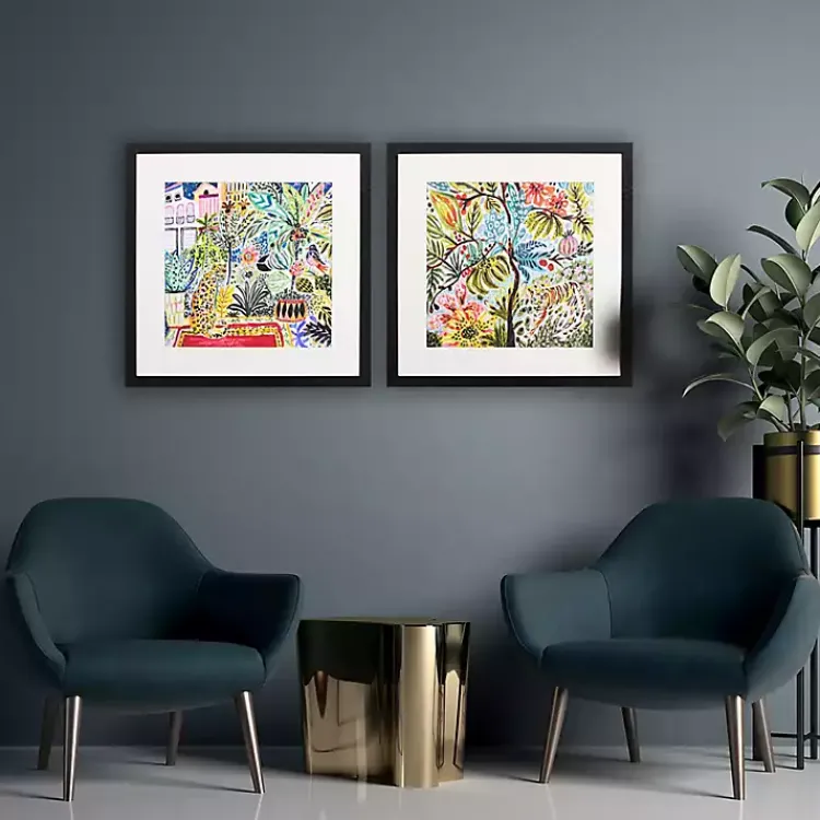 Framed Art-Kirklands Home Jungle Cat Landscape Framed Art Prints, Set of 2 Multi