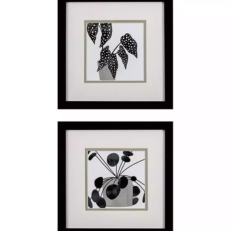 Framed Art-Kirklands Home Black Plantling II Framed Art Prints, Set of 2