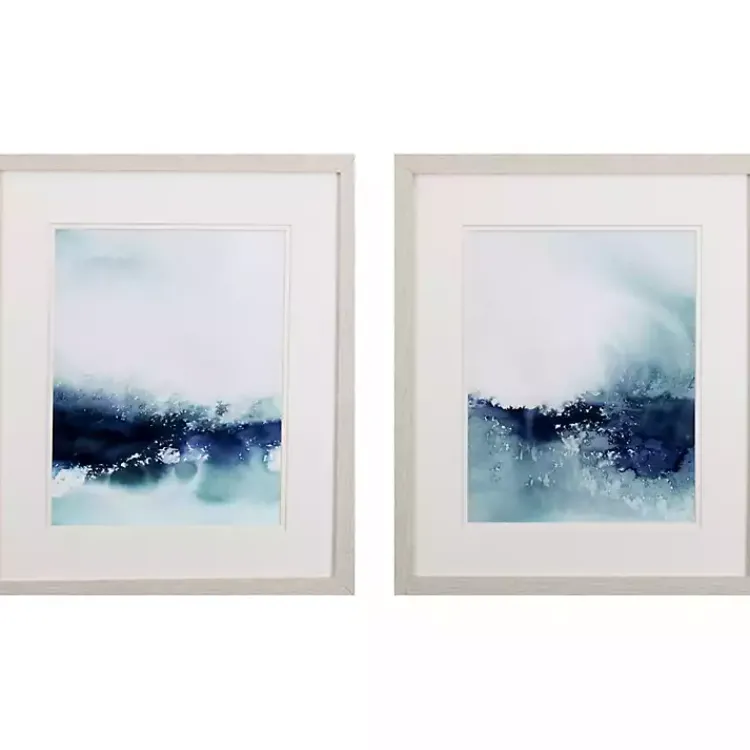 Framed Art-Kirklands Home Wispy Waves Framed Art Prints, Set of 2