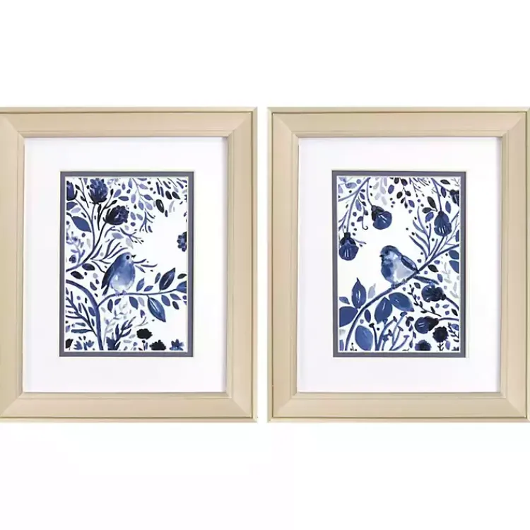 Framed Art-Kirklands Home Indigo Song Framed Art Prints, Set of 2