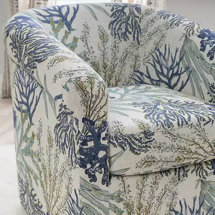 Accent Chairs-Kirklands Home Ocean Bonnie Swivel Accent Chair Blue