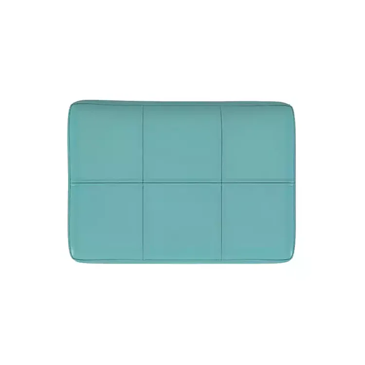 Bar Stools & Counter Height Stools-Kirklands Home Teal Faux Leather Claridge Counter Stool Blue