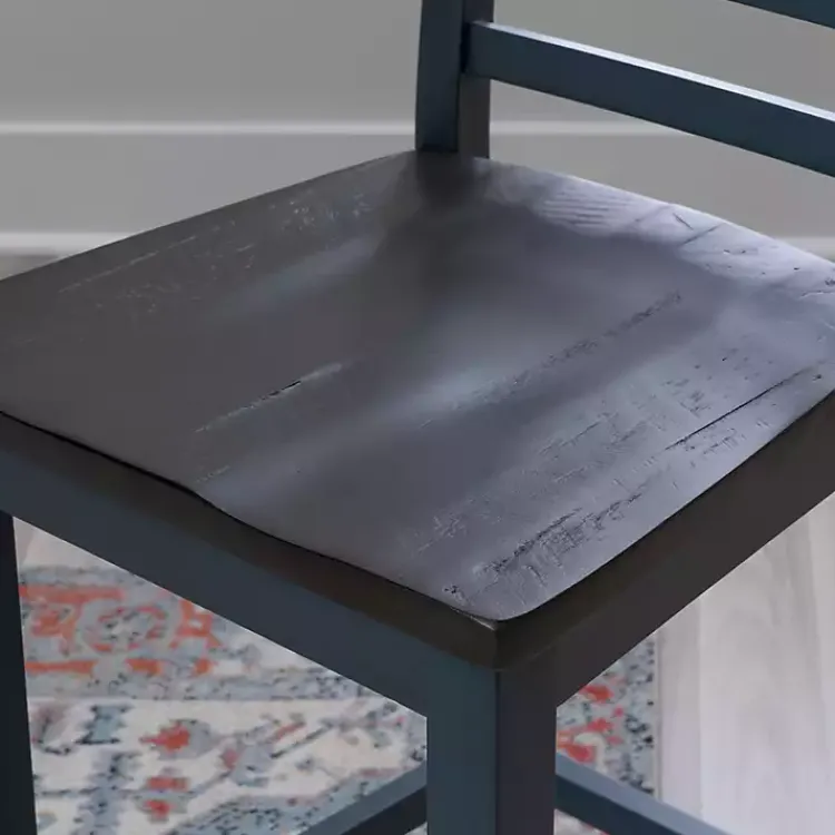 Bar Stools & Counter Height Stools-Kirklands Home Blue and Gray Wood Aliza Counter Stools, Set of 2