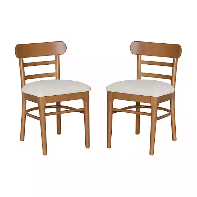 Dining Chairs-Kirklands Home Cream Upholstered Wood Dining Chairs, Set of 2 White